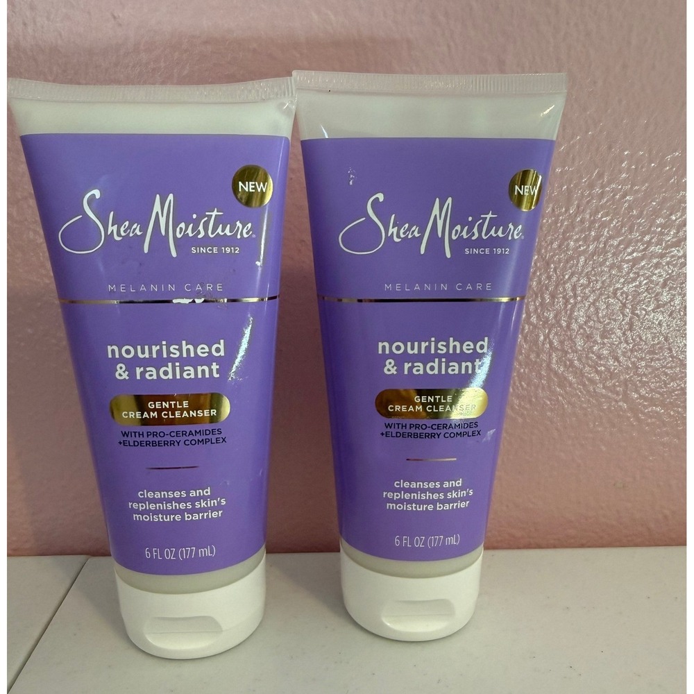 2pk SheaMoisture Melanin Care Nourished & Radiant Gentle Cream Cleanser 6oz Each